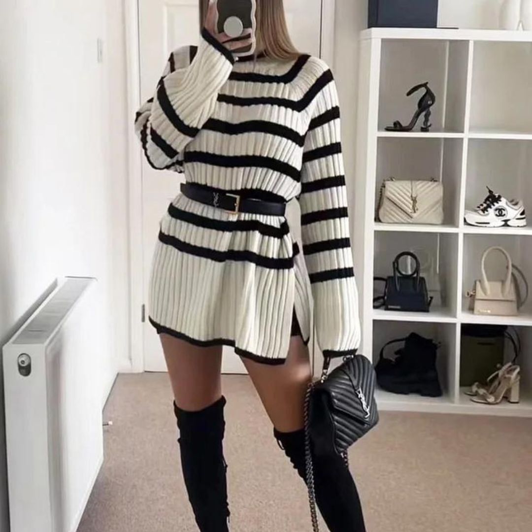 Selene - Elegant midi-nederdel med prikkede accenter