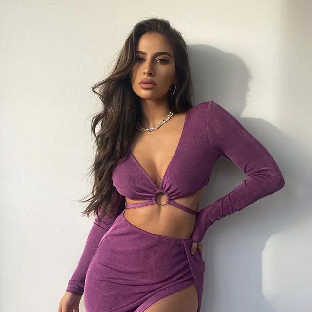Ariana - Stilfuld crop top og asymmetrisk nederdelsæt