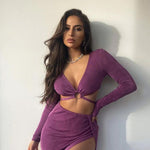 Ariana - Stilfuld crop top og asymmetrisk nederdelsæt