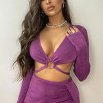 Ariana - Stilfuld crop top og asymmetrisk nederdelsæt