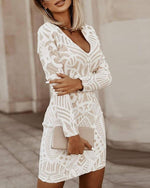 Elegant hvid bodycon-kjole i blonder