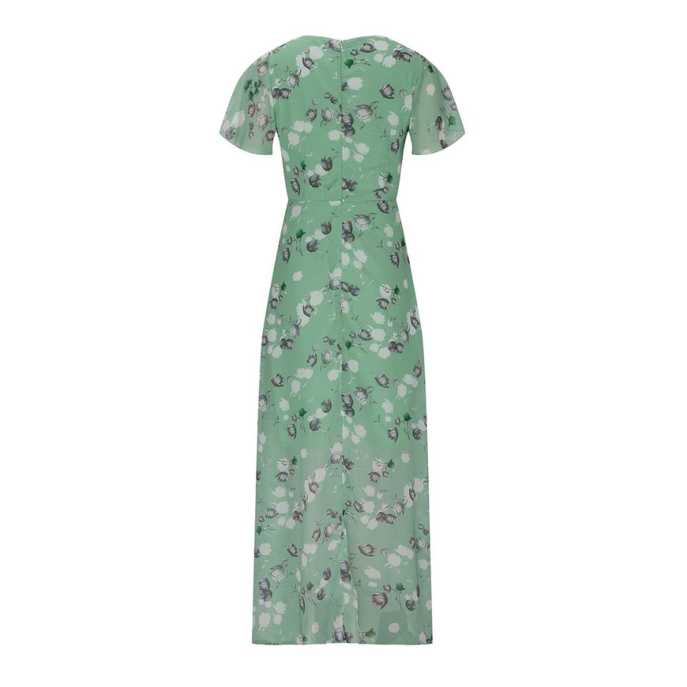 Spring Meadow - Blomstret Maxikjole med Flæsekant