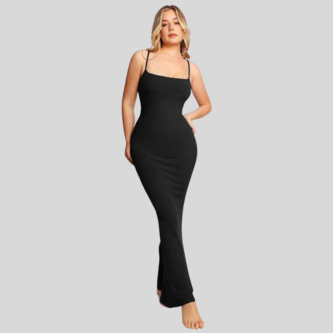 Grace - Figursyet one-shoulder maxikjole med sideslidse