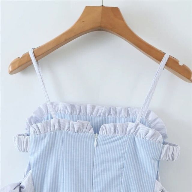 Juliette - Stribet sommerkjole med flæsekrave