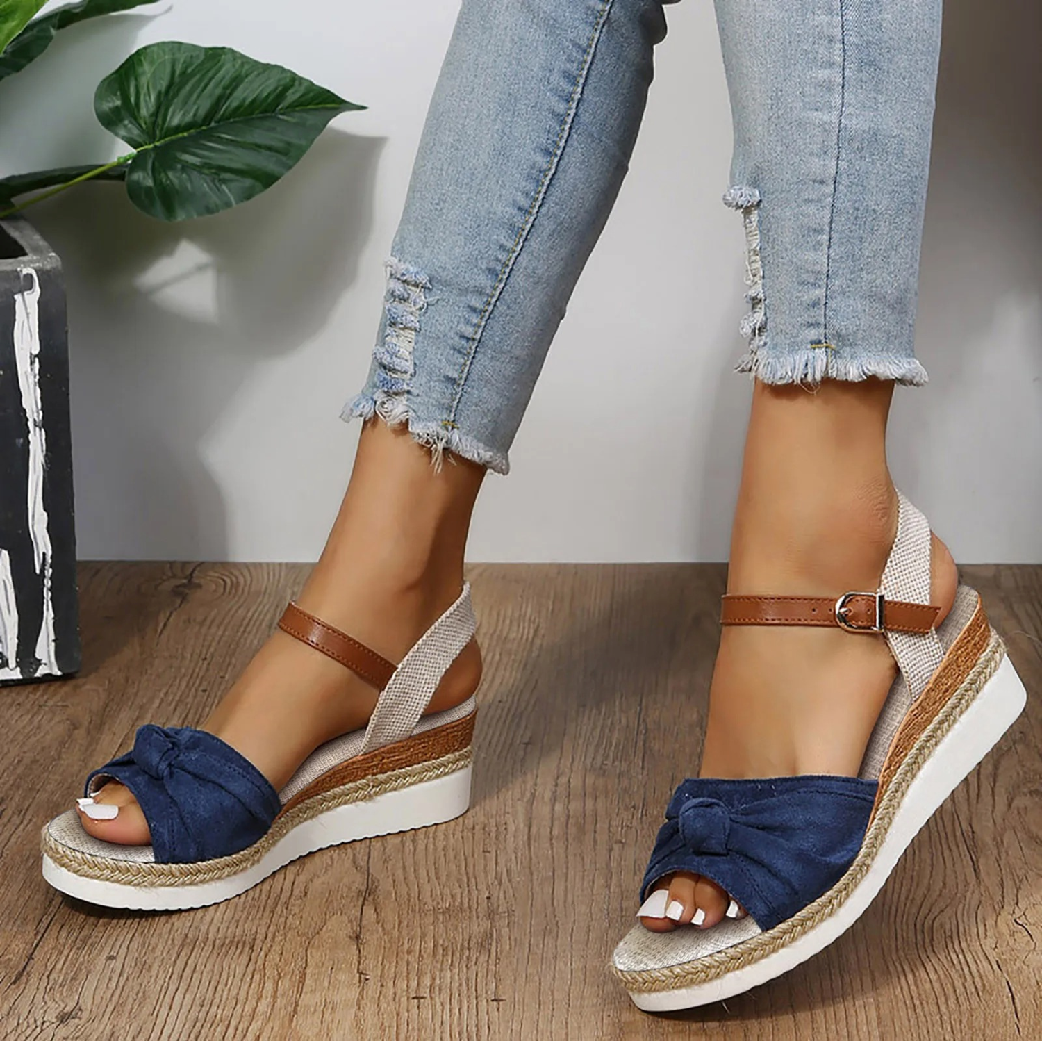 MODA Skridsikre dame sandaler med tyk sål i strandstil