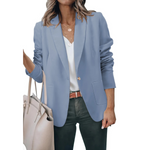 MODA Ensfarvet sort løs dame blazer med pufærmer