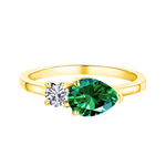 Verde - Slank ring med dobbelt ædelstensdesign