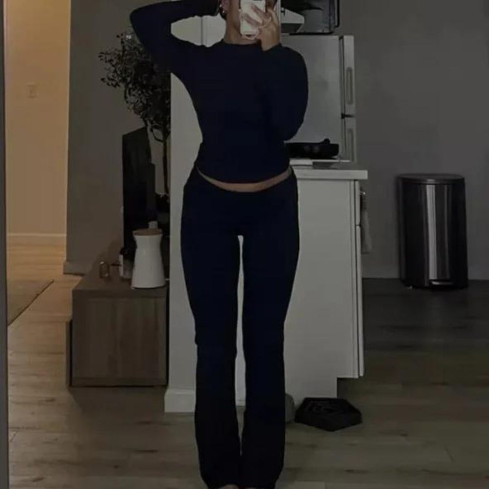 Sienna - Todelt sæt med en cropped top og udstrakte bukser
