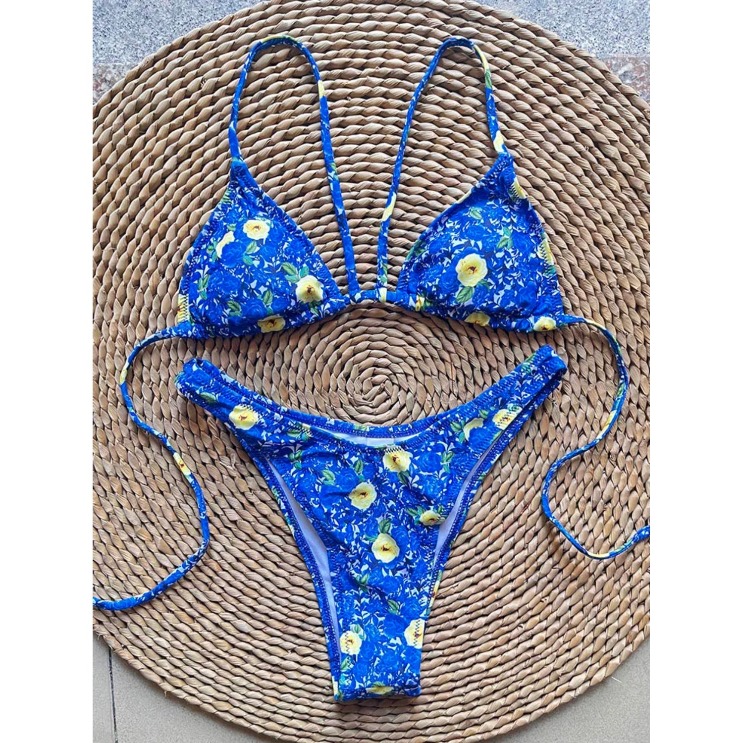 MODA Push up bh-pude halter string blomstret bikinier