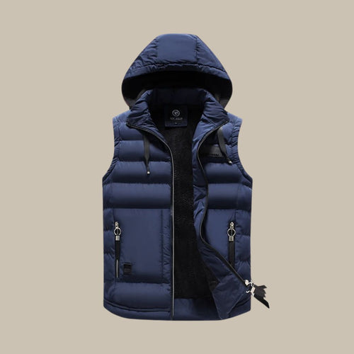 Afslappet puffer-sweatshirt med hætte til mænd
