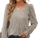 MODA business style grå foret dame langærmet t shirt