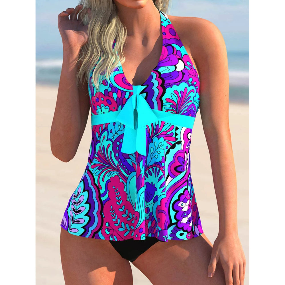 MODA blå printet letvægts tankini