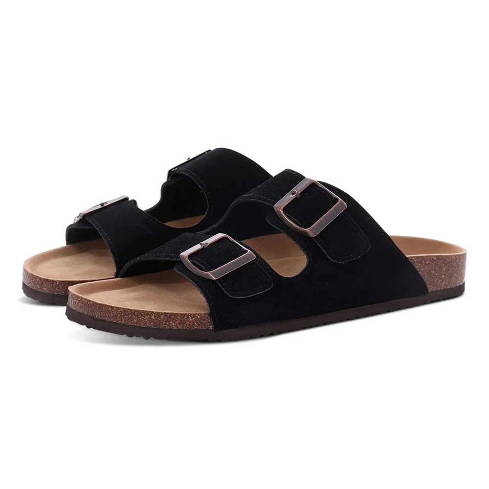 MODA brun strandstil dobbeltspænde dame sandaler