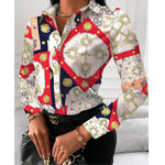 MODA patchwork med krave og leopard print dame bluse