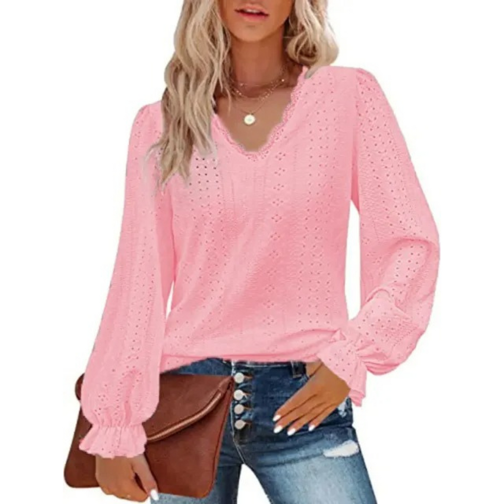 MODA grøn uld med fleece dame langærmet t shirt