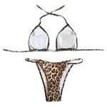 MODA  Leopardprint push-up trekantet kop bandage g-streng bikinier