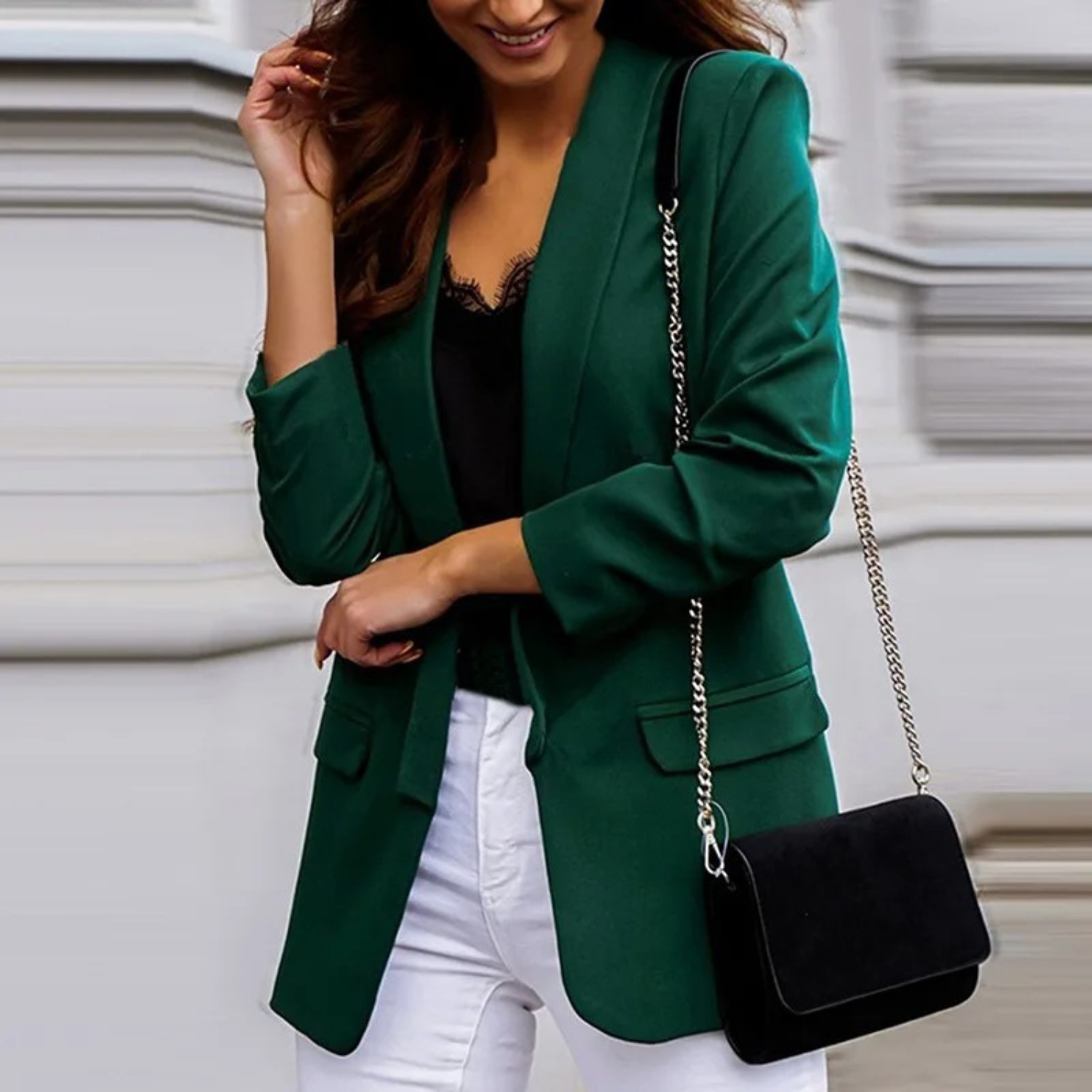 MODA Løs sort dame blazer
