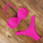 MODA leopardprint push up-bh med lav talje bikinier