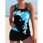 MODA sort tankini med dobbelt strop og design