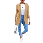 MODA Lange ærmer åben front dame blazer, kontor