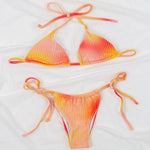 MODA Flerfarvet strikket fløjl med gradient mikro halter bikinier