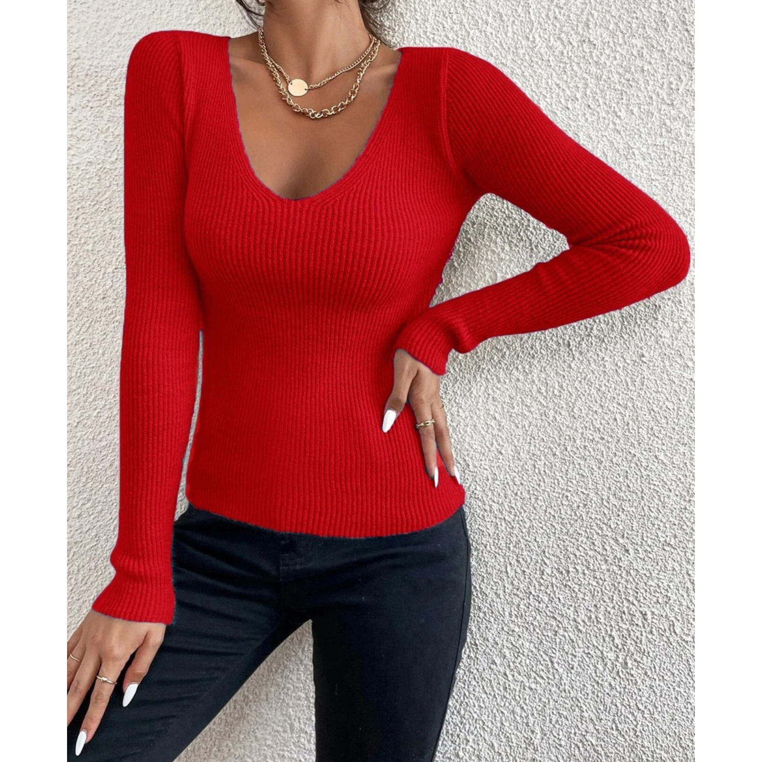 MODA khaki foret rund hals fleece dame langærmet t shirt