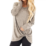 MODA brun åndbar komfortabel dame langærmet t shirt
