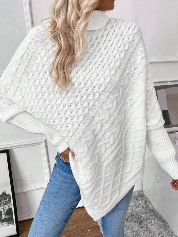 WinterTrend®- Ensfarvet sweater med rund hals