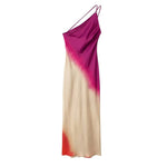 Cassandra - Gradient halter neck kjole med rygløst design