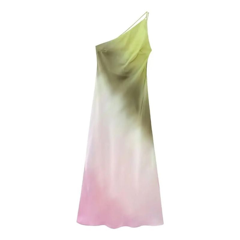 Cassandra - Gradient halter neck kjole med rygløst design