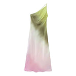 Cassandra - Gradient halter neck kjole med rygløst design