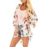 MODA blå blomsterprintet letvægts kimono