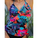 MODA tankini med botanisk blomsterprint og v-hals