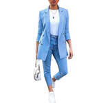 MODA Lange ærmer åben front dame blazer, kontor