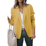 MODA Ensfarvet sort løs dame blazer med pufærmer