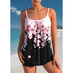 MODA sort patchwork frynse åndbar tankini