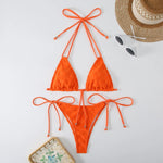 MODA Todelt ensfarvet ternet push-up bikinier