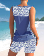 Roha - Tankini med geometrisk print og V-udskæring