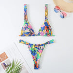 MODA Bikinier i to dele med blomsterprint og bindebånd