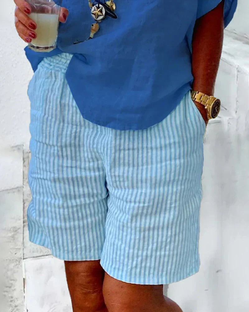 Clara - Stribede bomuldshorts