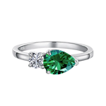 Verde - Slank ring med dobbelt ædelstensdesign