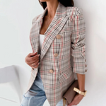 MODA Ombukket krave dame blazer, afslappet enkel lange ærme coat