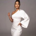 Cassandra - One Shoulder Asymmetrisk Satin Aftenkjole