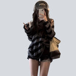 Aria - Nødstedet stribet oversized sweater