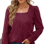 MODA business style grå foret dame langærmet t shirt