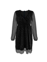 Imelda elegante V-hals glimmerkjole