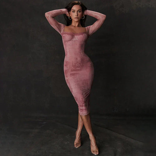 Æstetisk pink bodycon-kjole