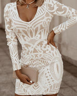 Elegant hvid bodycon-kjole i blonder