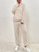 Blødt Loungewear Sæt med Hætte | Polyester Fleece | Hygge & Komfort