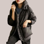 Yna - Hættelommer Patchwork fåreskind Duck Down Puffer Jakker